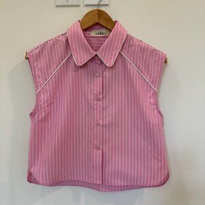 Eche Pink striped, sleeveless crop top